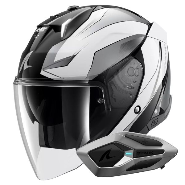 Casque Jet Shark Skwal i3 Jet Mekarium KUW + Kit Bluetooth Sena for Mesh Solo