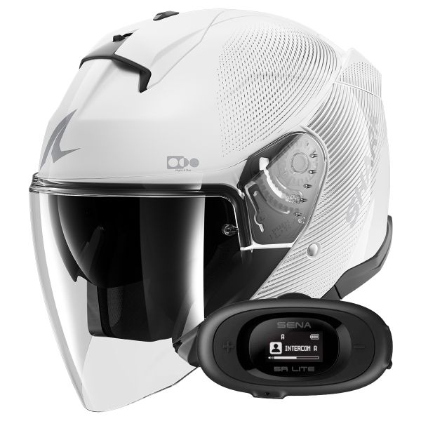 Casque Jet Shark Skwal i3 Jet SP Lyne WSS + Kit bluetooth 5R Lite Solo