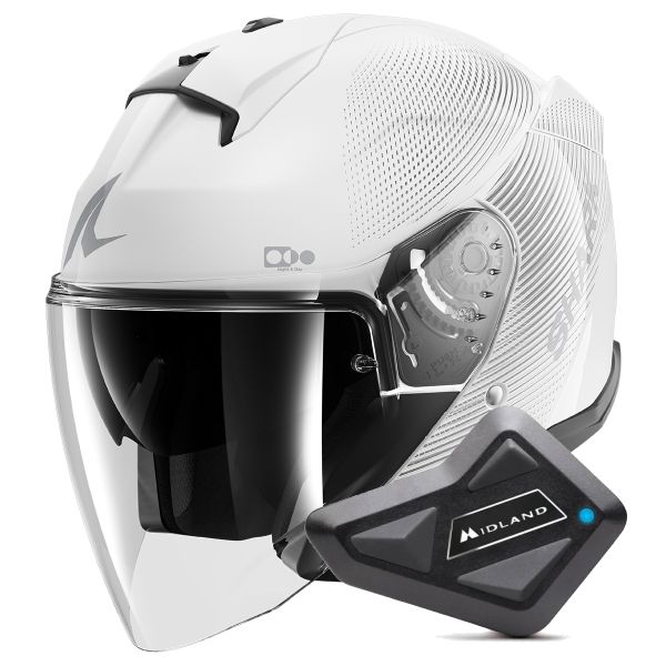 Casque Jet Shark Skwal i3 Jet SP Lyne WSS + Kit Bluetooth BT Mini Single