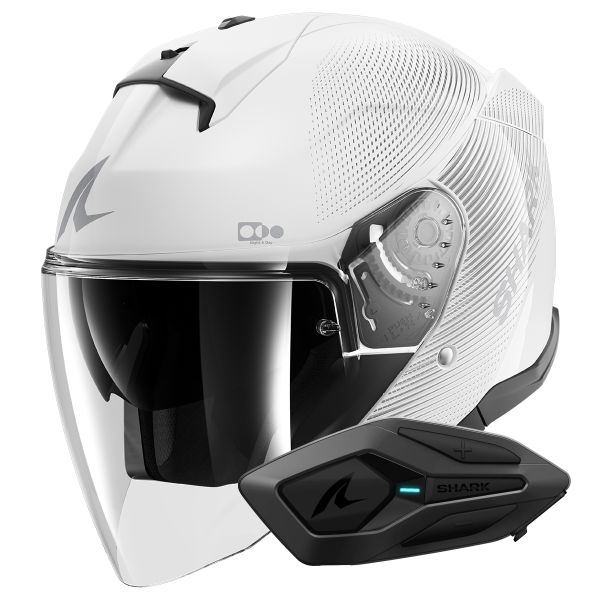 Casque Jet Shark Skwal i3 Jet SP Lyne WSS + Kit Bluetooth Sena for Shark Solo