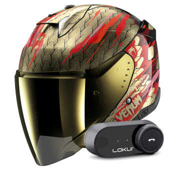Casque Jet Shark Skwal i3 Jet Venum KRQ + Kit Bluetooth Lokui K30 Casque Jet Shark Skwal i3 Jet Venum KRQ + Kit Bluetooth Lokui K30