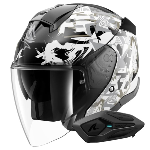 Casque Jet Shark Skwal Jet Pranz KWQ + Kit Bluetooth Sena for Shark