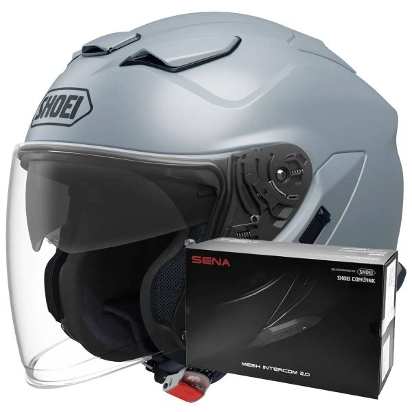 Casque Jet Shoei J-Cruise 3 Basalt Grey + Intercom Sena SRL-03 Casque Jet Shoei J-Cruise 3 Basalt Grey + Intercom Sena SRL-03