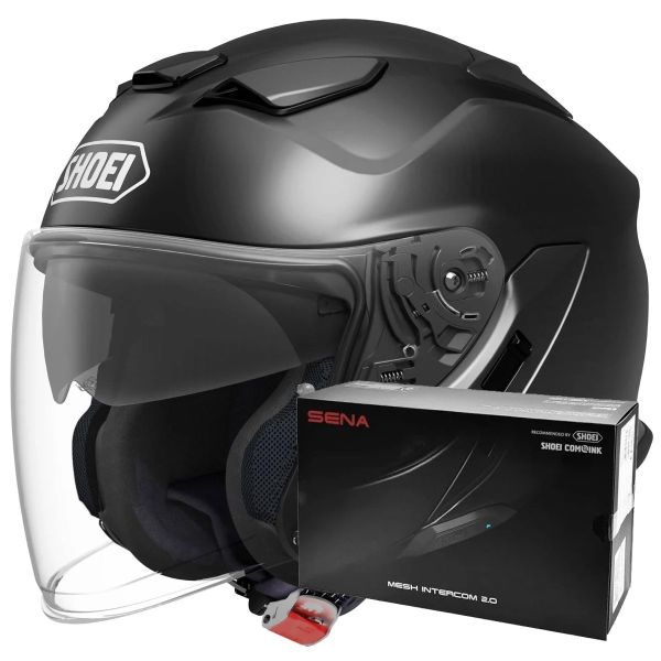 Casque Jet Shoei J-Cruise 3 Black + Intercom Sena SRL-03