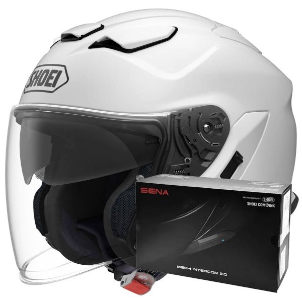 Casque Jet Shoei J-Cruise 3 White + Intercom Sena SRL-03