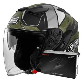 Casque Jet Shoei J-Cruise 3 Whizzy TC-11 + Intercom Sena SRL-03