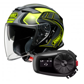 Casque Jet Shoei J-Cruise II Aglero TC3 + Kit Bluetooth Sena 5S Solo
