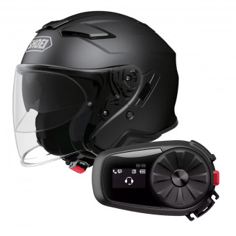 Casque Jet Shoei J-Cruise II Matt Black + Kit Bluetooth Sena 5S Solo