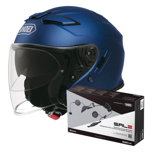 Casque Jet Shoei J-Cruise II Matt Blue Metalic + Intercom Sena Gt-Air 2 - J-Cruise II SRL Casque Jet Shoei J-Cruise II Matt Blue Metalic + Intercom Sena Gt-Air 2 - J-Cruise II SRL