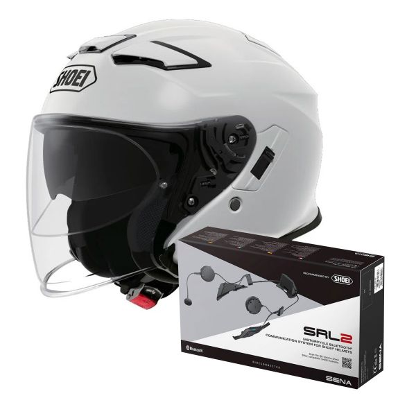 Pack Casque + Kit bluetooth et intercom : Shoei J-Cruise II White