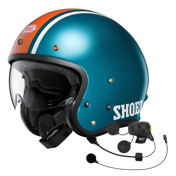Casque Jet Shoei J.O2 Aventure TC-2 + Kit Bluetooth SMH5 FM01