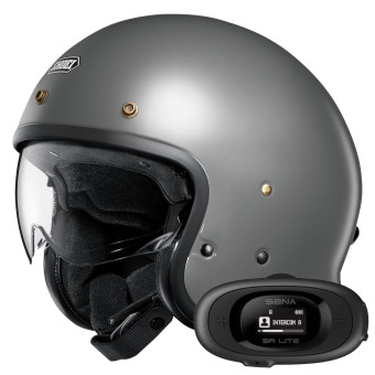 Casque Jet Shoei J.O2 Basalt Grey + Kit bluetooth 5R Lite Solo