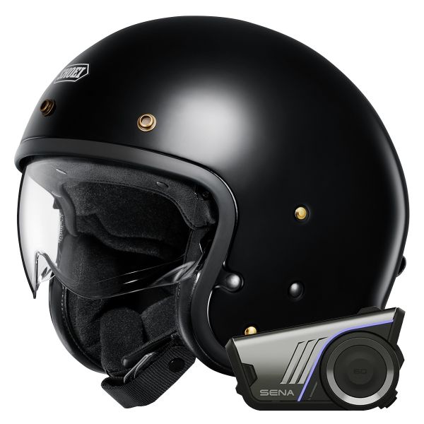 Casque Jet Shoei J.O2 Black + Kit bluetooth 60S Harman Kardon