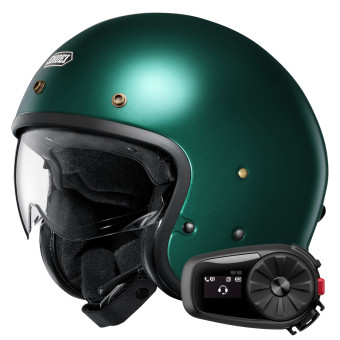 Casque Jet Shoei J.O2 British Green + Kit Bluetooth 5S Solo