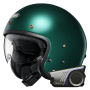 Casque Jet Shoei J.O2 British Green + Kit bluetooth 60S Harman Kardon
