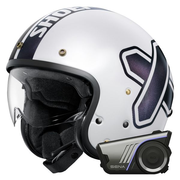 Casque Jet Shoei J.O2 Cross-Logo2 TC-6 + Kit bluetooth 60S Harman Kardon