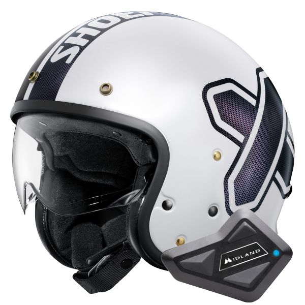 Casque Jet Shoei J.O2 Cross-Logo2 TC-6 + Kit Bluetooth BT Mini