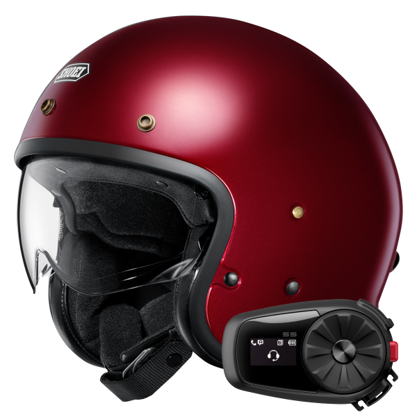 Casque Jet Shoei J.O2 Garnet Metallic + Kit Bluetooth 5S Solo