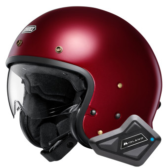 Casque Jet Shoei J.O2 Garnet Metallic + Kit Bluetooth BT Mini