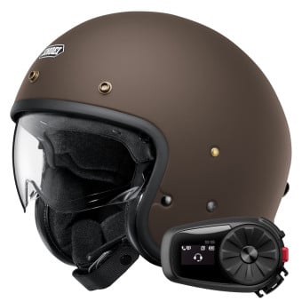 Casque Jet Shoei J.O2 Matt Brown + Kit Bluetooth 5S Solo