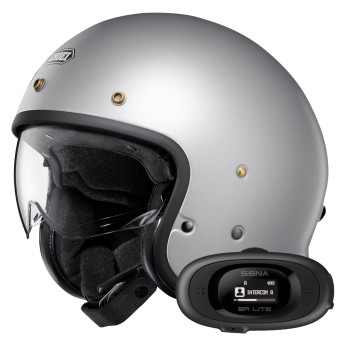 Casque Jet Shoei J.O2 Matt Light Silver + Kit bluetooth 5R Lite Solo