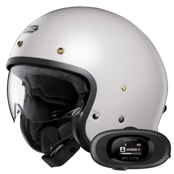 Casque Jet Shoei J.O2 Off White + Kit bluetooth 5R Lite Solo