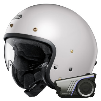 Casque Jet Shoei J.O2 Off White + Kit bluetooth 60S Harman Kardon
