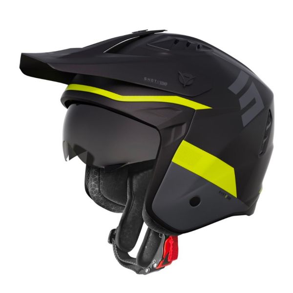 Casque Jet SHOT Jump Tricks Black Neon Yellow Matt