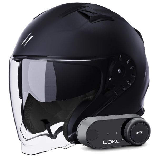 Casque Jet Stormer Rival Black Matt + Kit Bluetooth Lokui K30 Casque Jet Stormer Rival Black Matt + Kit Bluetooth Lokui K30