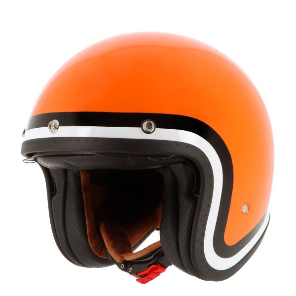 Casque Jet Von Dutch Long Way Orange Blanc Noir