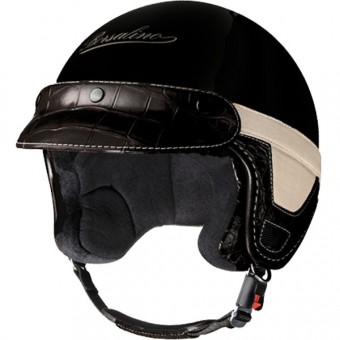 Casque Jet Borsalino Panama Croco Noir Casque Jet Borsalino Panama Croco Noir