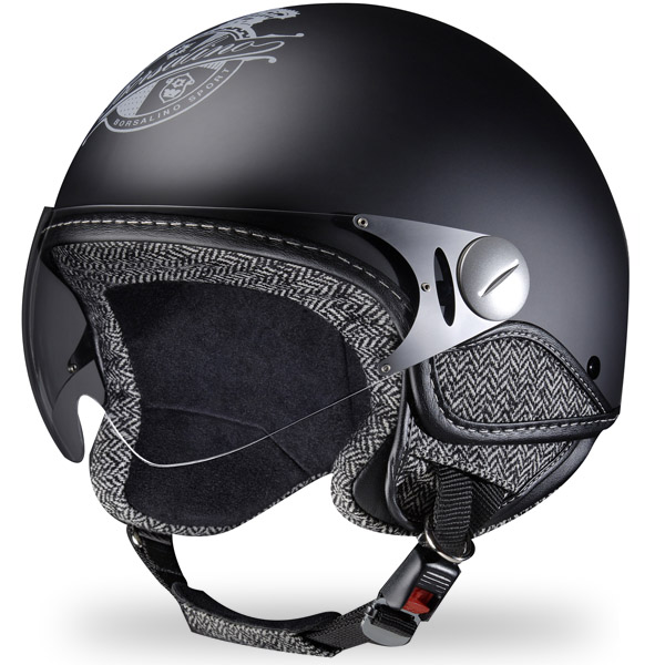 Casque Jet Borsalino Tweed Noir mat