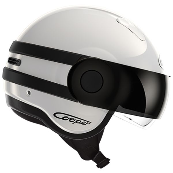 Casque Jet Roof Cooper Bicolor Blanc Noir Mat