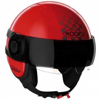 Casque Jet Roof Cooper Sunset Rouge Noir Mat