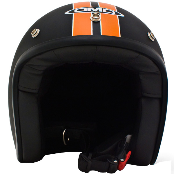 Casque Jet Dmd Vintage HD Noir Orange Mat