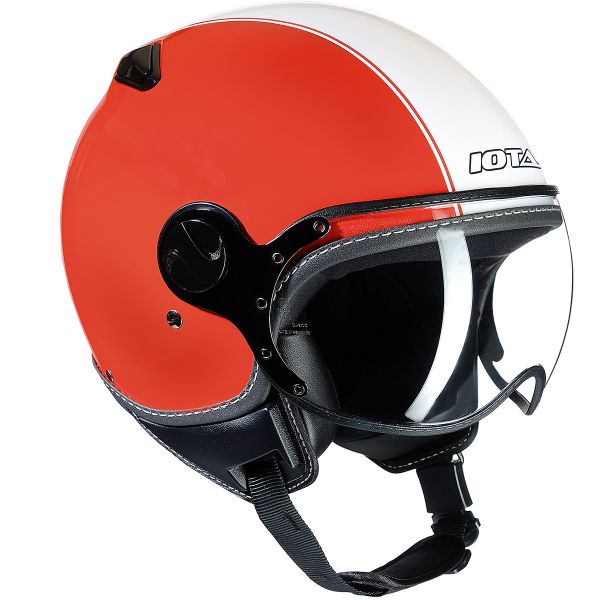 Casque Jet IOTA DP04 Run Rouge Blanc