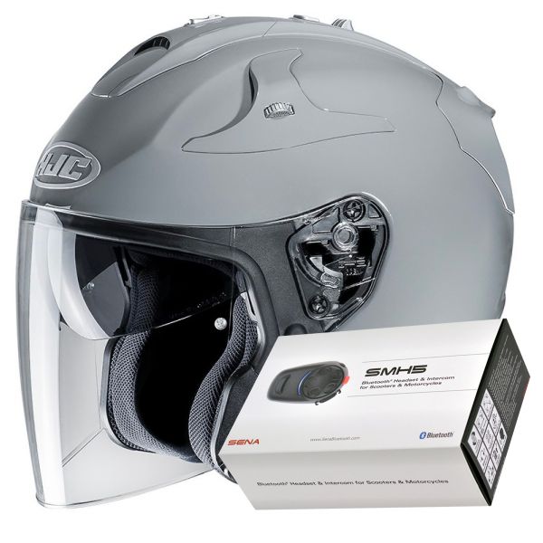 Casque Jet moto Sena Econo blanc avec Intercom Bluetooth