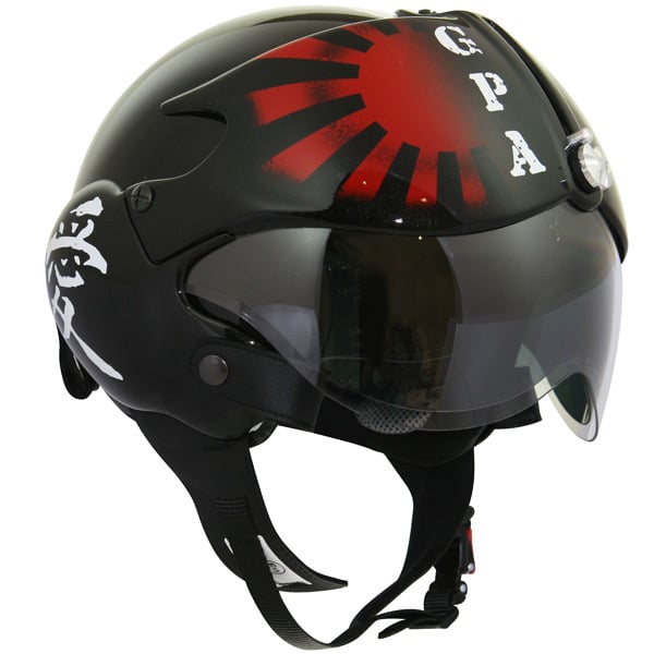 Casque Jet GPA Aircraft Kamikaze Noir Metal