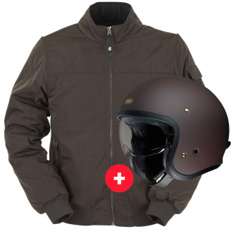 Casque Jet Shoei J.O Matt Brown + Furygan Malcom Chocolate Casque Jet Shoei J.O Matt Brown + Furygan Malcom Chocolate