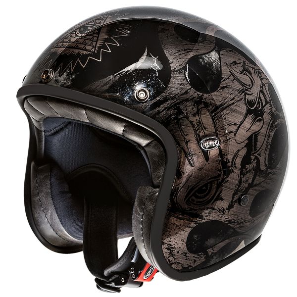 Casque Jet Premier Le Petit BD Black Chromed