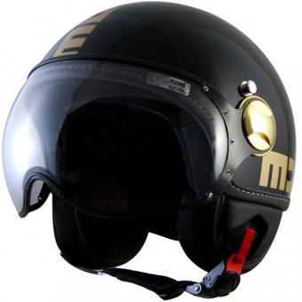 Casque Jet Momo Design Fighter Noir Or M�tal 0NO