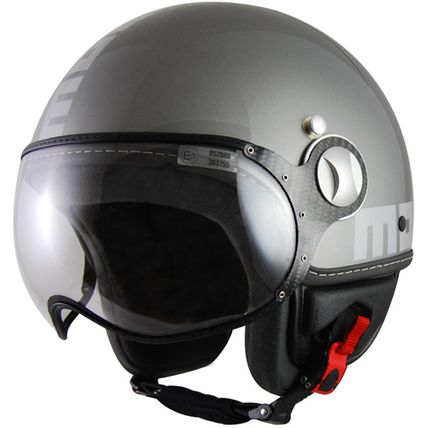 Casque Jet Momo Design Fighter Gris Argent M�tal 0AT