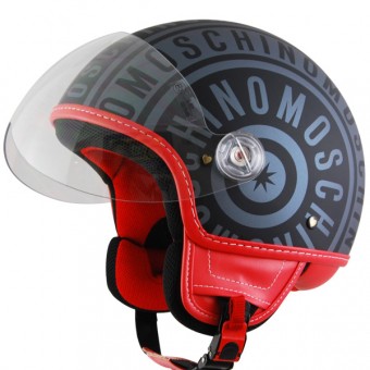 Casque Jet Moschino Logo Ardoise Mat Casque Jet Moschino Logo Ardoise Mat