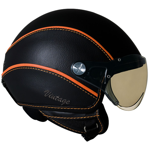 Casque Jet Nexx X60 Vision Vintage noir orange