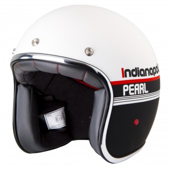 Casque Jet Stormer Pearl Indianapolis Noir Blanc Mat