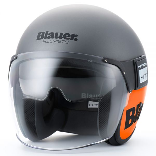 Casque Jet Blauer Pod Titane Orange Mat