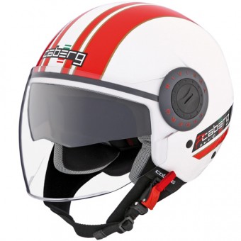 Casque Jet Caberg Riviera V2 Pure Blanc Rouge