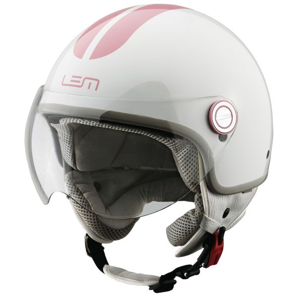 Casque Jet LEM Roger Go Fast White Pink