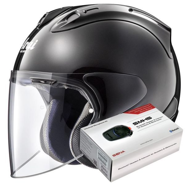 Casque Jet Arai SZ-R Vas Diamond Black + Kit Bluetooth Sena SMH5 Solo