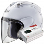 Casque Jet Arai SZ-R Vas Frost White + Kit Bluetooth Sena SMH5 Solo